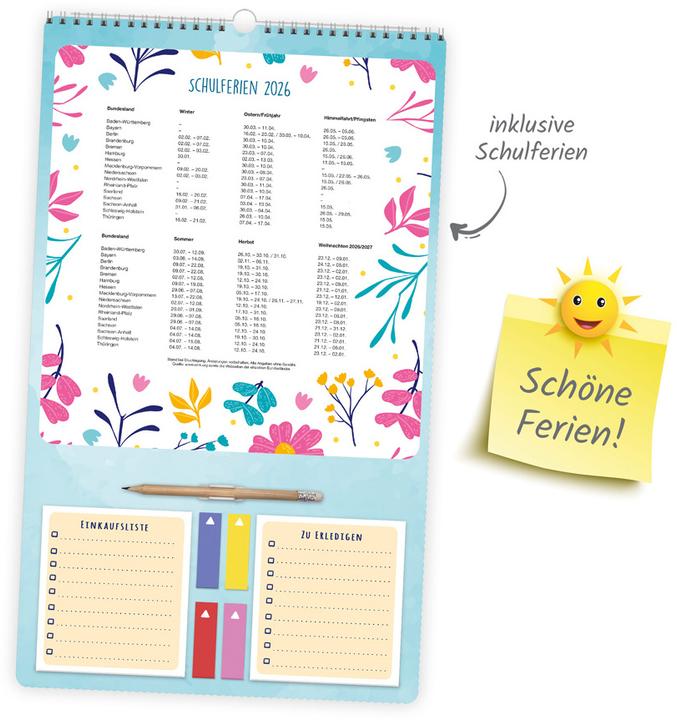 Produktbild Trötsch Verlag GmbH & Co. KG Trötsch Familienkalender Der grosse Familienplaner 2026 (27 x 45 cm, Harter Einband, Deutsch)