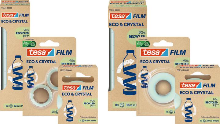 Image du produit tesa tesafilm® ECO & CRYSTAL film adhésif 2 rouleaux de 10m:19mm (19 mm)