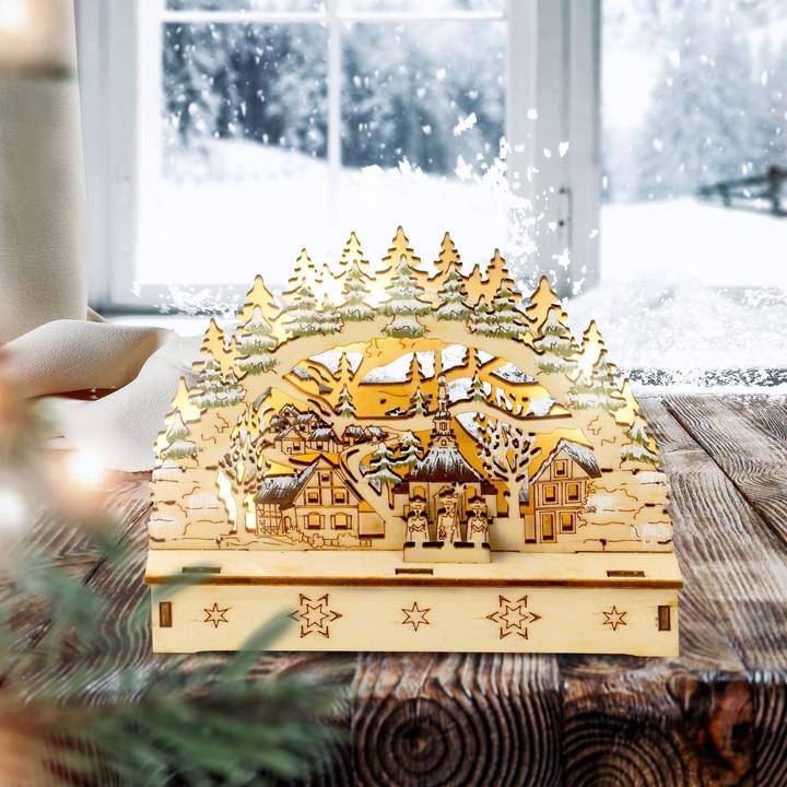 Actual product image HTI-Living LED candle arch village in the fir forest