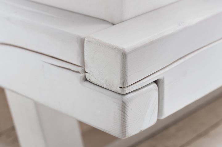 Actual product image zz_ArchivedByPCD_Mutoni wood Beam bed wooden bed Unique solid spruce white (200 x 200 cm)