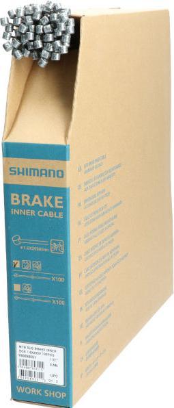 Produktbild Shimano MTB Edelstahl Bremszug VR oder HR 2,050mm Edelstahl 100 Stück Walzennippel