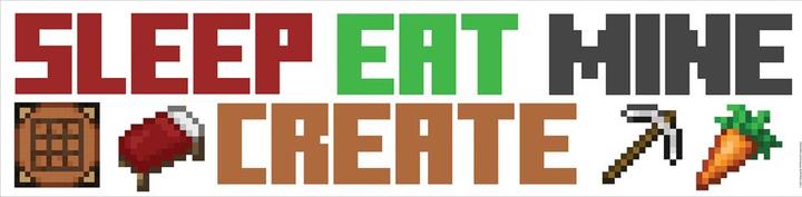 Productafbeelding Roommates Minecraft Eat Sleep Mine Create Verwijder En Plak Muurstickers