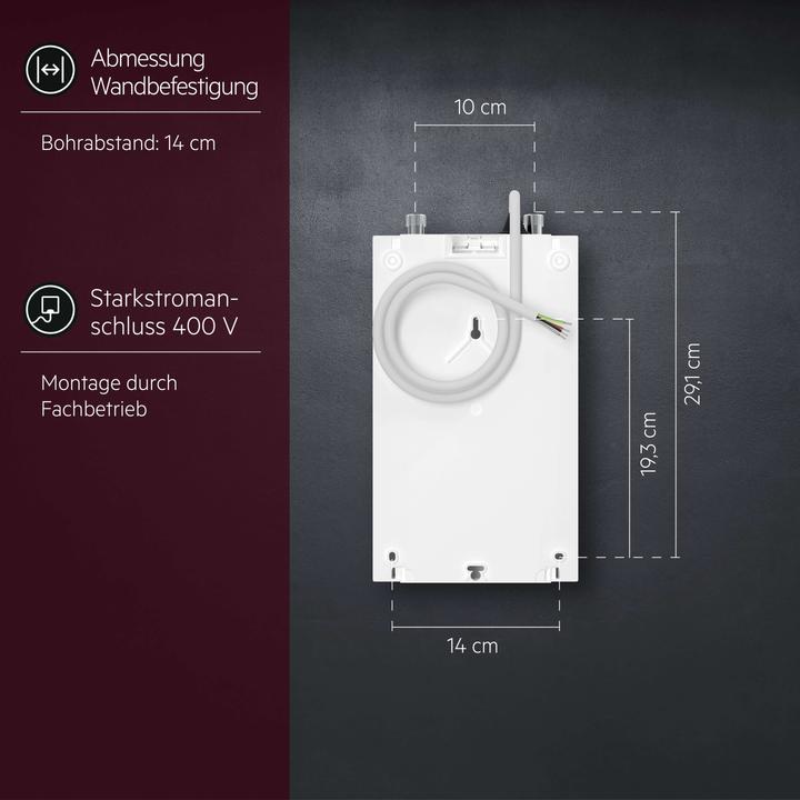 Actual product image AEG Haustechnik DDLE Compact 11/13 kW Compact instantaneous water heater for the kitchen, 400 V, under-sink, VDE
