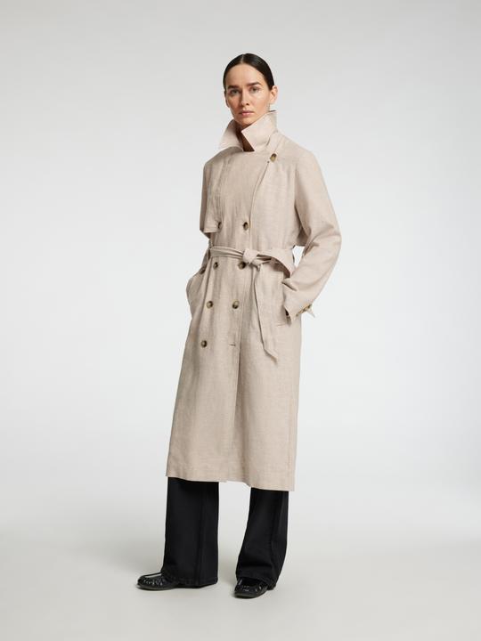 Actual product image Selected Femme Zweireihiger Leinenmix Trenchcoat (40)