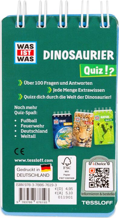 Produktbild Tessloff Lernspiel Was ist Was - Dinosaurier Quiz!? (Deutsch, Inga Klingner, 2019)