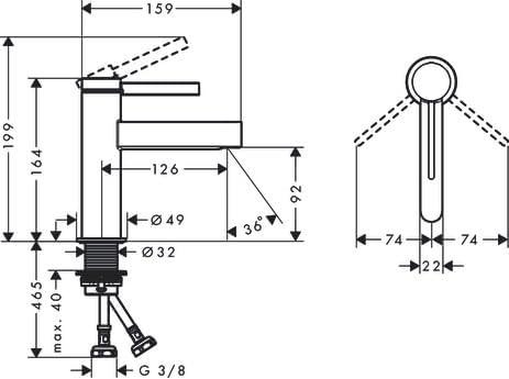 Immagine prodotto hansgrohe Miscelatore per lavabo FINORIS 100, con scarico push-open 1 1/4" cromo