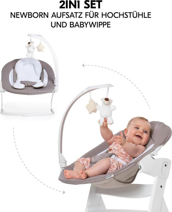 Produktbild Hauck Hochstühle Alpha Plus Black 4-tlg. Newborn Set Deluxe (Hochstuhl)