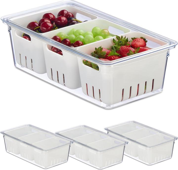 Relaxdays 4x Kühlschrank-Organizer