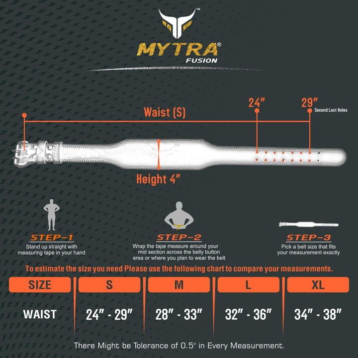 Actual product image Mytra Fusion Verstellbarer Gewichthebergürtel (71 bis 83 cm)