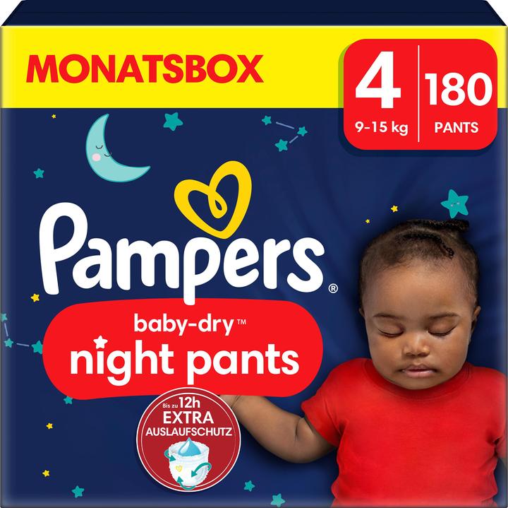 Produktbild Pampers Baby-Dry Night Pants (Gr. 4, Monatsbox, 180 Stück)