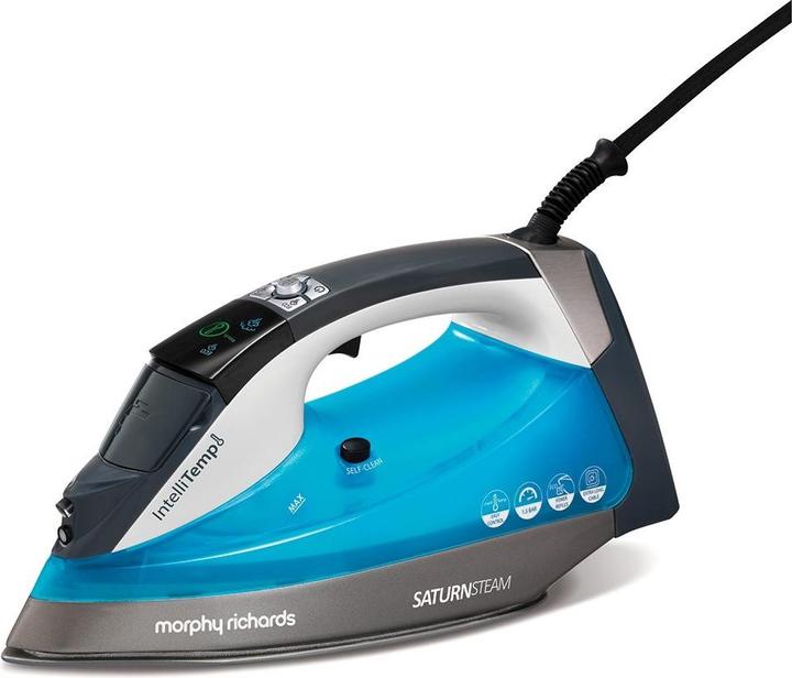 Produktbild Morphy Richards Saturn Steam Intellitemp Dry & Steam iron Ceramic soleplate Black, Blue, Grey (2400 W)