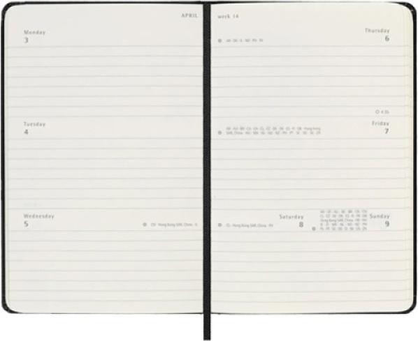 Actual product image Moleskine Agenda tascabile Hard Cover Weekly (Pocket, A6, English)
