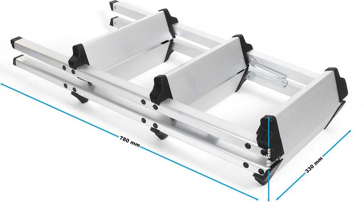 Produktbild Wiltec Klappleiter Aluminium 150kg Klapptritt Trittleiter Stehleiter Aluleiter (Klapptritt, 56.50 cm)