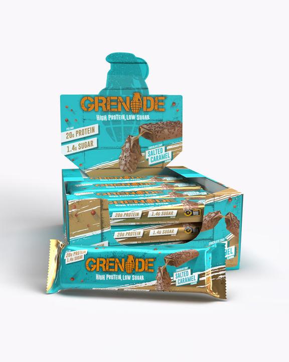 Actual product image Grenade Carb Killa Chocolate Chip Salted Caramel Protein Bar (12x60g) (Caramel, Nougat, Chocolate, 12 pcs., 810 g)