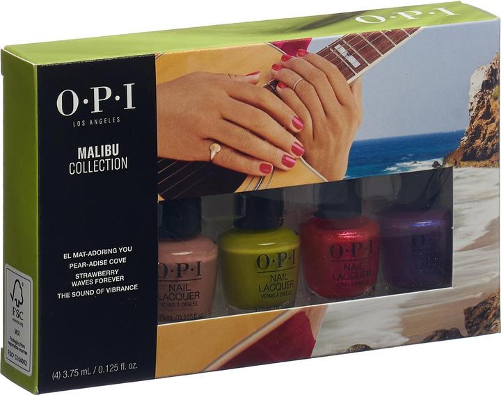 Produktbild OPI Klassische Mini-Nagellacke im 4er-Set der Malibu Kollektion (Grün, Altrosa, Glitter, Pink, Violett, Farblack)