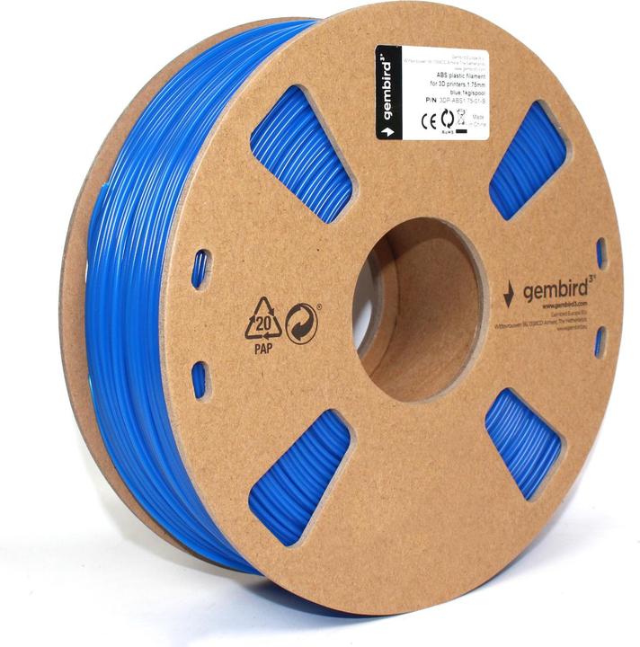 Actual product image Gembird Filament ABS Blue (ABS, 1.75 mm, 1147 g, Blue)