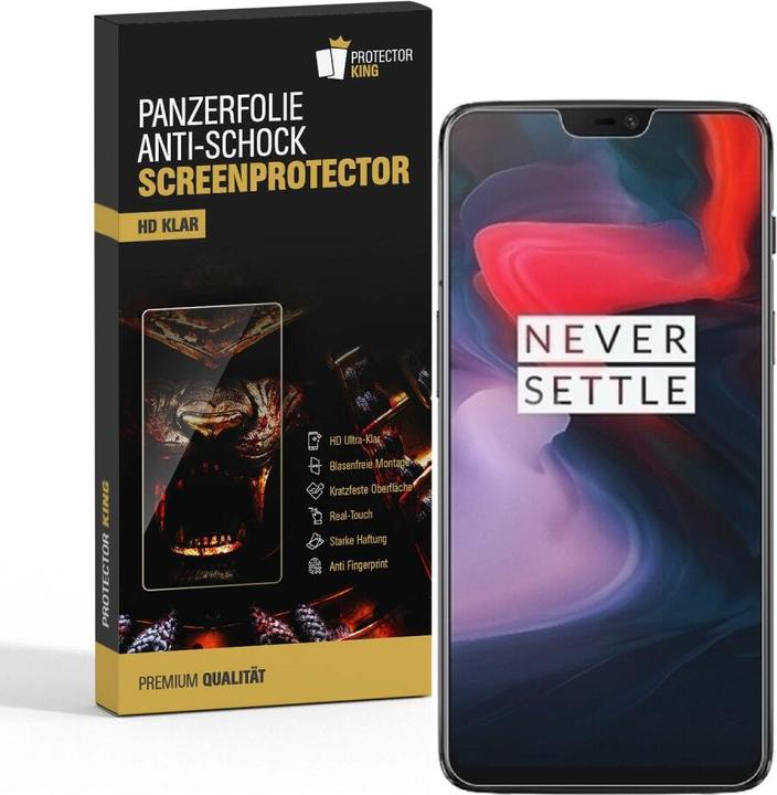 Produktbild Protectorking 3x Panzerfolie Anti-Shock HD Klar (3 Stück, OnePlus 6)
