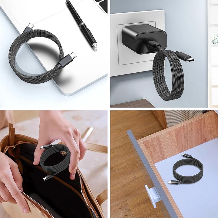 Produktbild Choetech XCC-1054 240W Cable with Power Delivery 3.1 USB-C Magnetic 1.2m - Black (1.20 m, USB 3.1, 240 W)