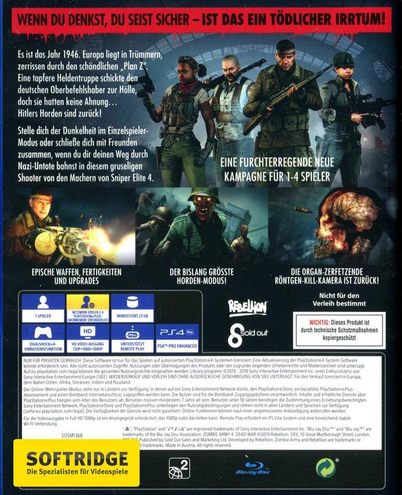 Produktbild Zombie Army 4: Dead War (PS4, DE)