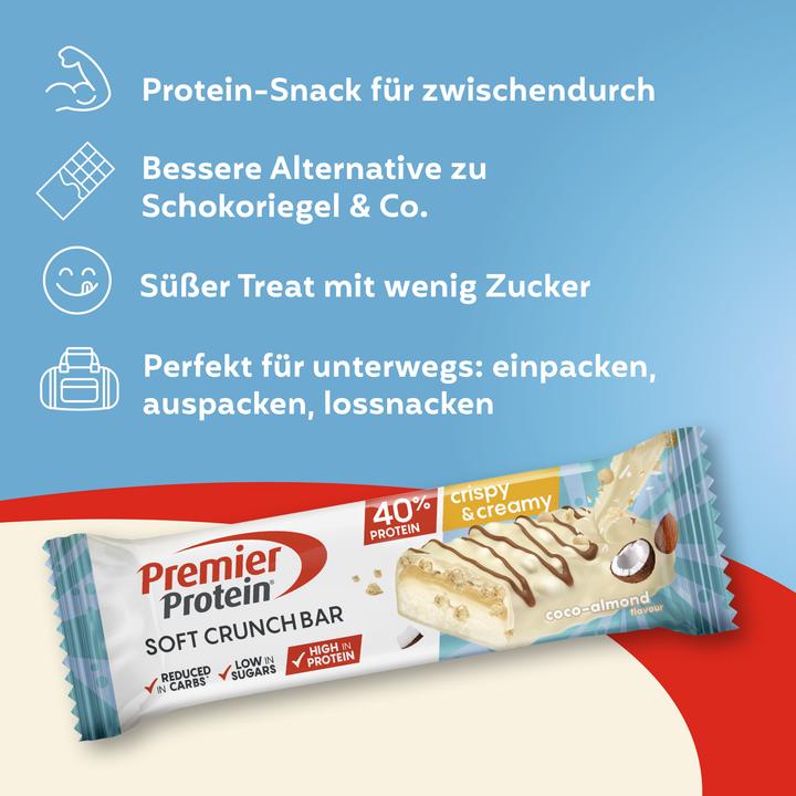 Produktbild Premier Protein Soft Crunch Bar 40% Protein (Coco-Almond, 12 Stk., 480 g)