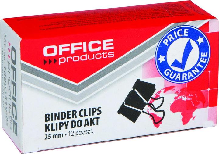 Image du produit Office Products Pinces à papier avec ressort, 25mm, 12 pièces, noir (12 x)