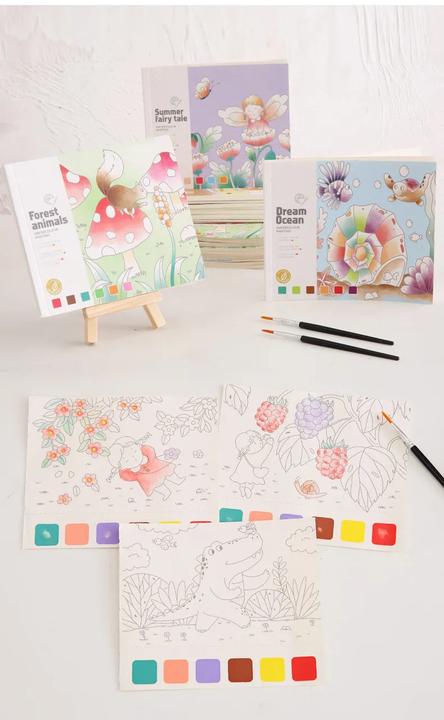Produktbild Activity Board 20Sheets Kreative Aquarellmalerei Buch für Kinder Märchen Graffiti Zeichnung Bild DIY Spielzeug