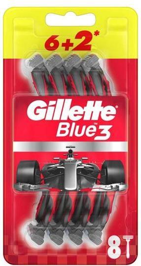 Actual product image Gillette Shaver Blue3 Red 8pcs