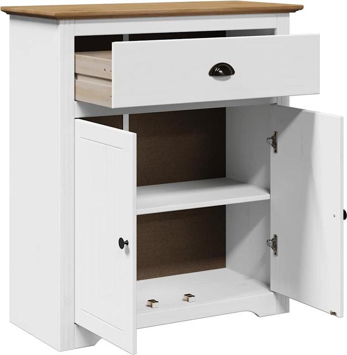 Produktbild VidaXL Flurschrank BODO Weiss und Braun 80x35x90 cm Flurmöbel Schrank (80 x 35 x 90 cm)