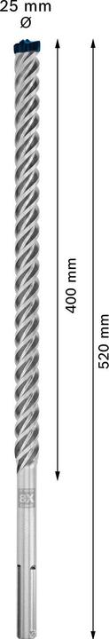 Image du produit Bosch Professional Zubehör Foret marteau Expert SDS max-8X, 25 x 400 x 520 mm (25 millimètres)