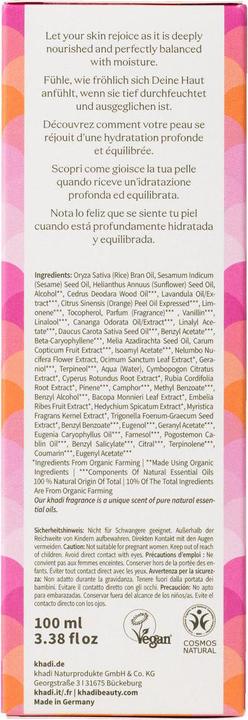 Actual product image Khadi Ayurvedic Body Oil PINK LOTUS BEAUTY - Invigorates the Sacral Chakra (Body oil, 100 ml)