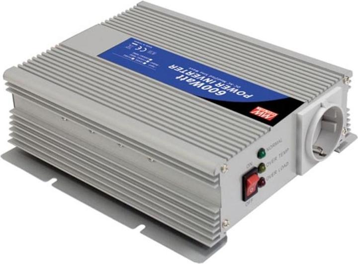 Produktbild MeanWell DC-AC-WECHSELRICHTER - MODIFIZIERTE SINUSWELLE - 12 V - 600 W - SCHUTZKONTAKT-STECKDOS...