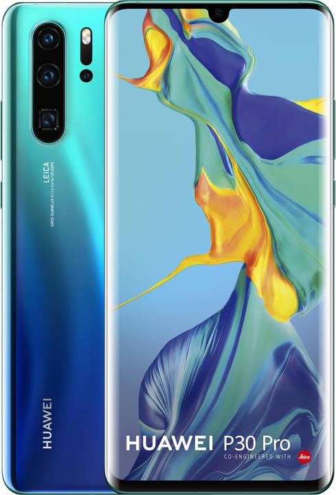 Huawei P30 Pro (128 GB, Aurora Blue, 6.47", Hybrid Dual SIM, 40 Mpx, 4G)