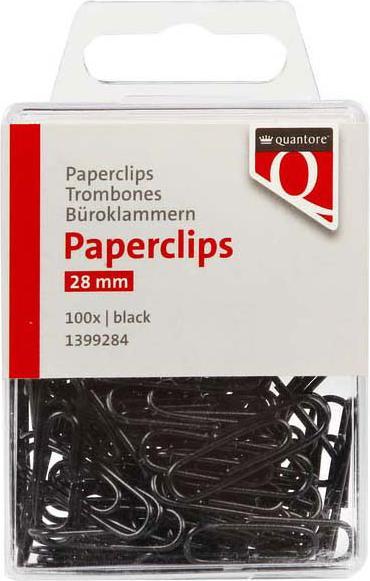 Produktbild Quantore Büroklammer 28mm Schwarz, 100 Stk. (100 x)