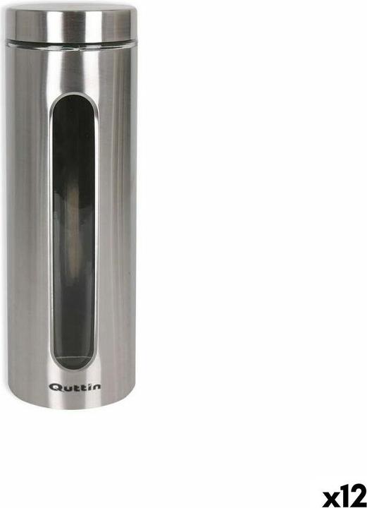 Produktbild Quttin Topf Durchsichtig Silberfarben Glas Stahl 2,2 L 10 x 10 x 30,5 cm (12 Stück) (2.20 l)