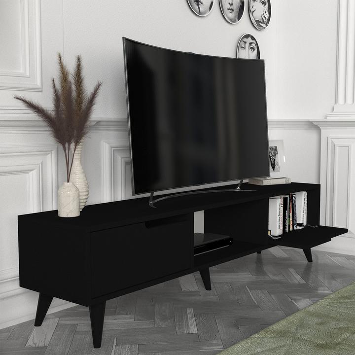 Image du produit En.Casa Fernsehschrank Kullila 160x35x40 cm Schwarz (160 x 35 x 40 cm)