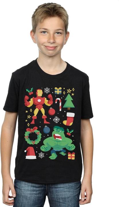 Immagine prodotto Iron Man And Hulk Christmas Day Maglietta Ragazzi (128)
