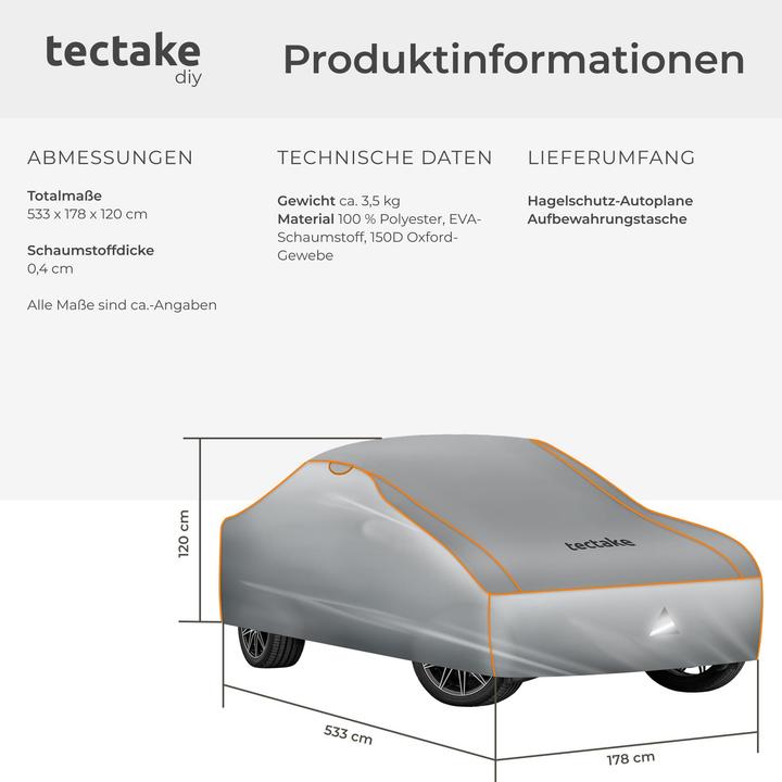 Produktbild tectake Hagelschutz-Autoplane