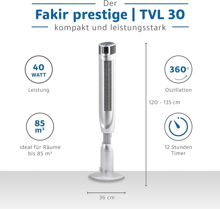 Immagine prodotto Fakir Ventilatore a torre TVL 30 argento