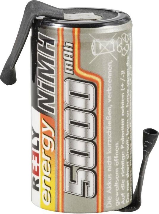 Image du produit Reely Modèle réduit d'accumulateur NiMH Sub-C 1.2 V 5000 mAh avec cosse à souder (1.20 V, 5000 mAh)