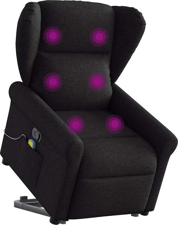 Actual product image VidaXL Massage chair with stand-up aid black fabric