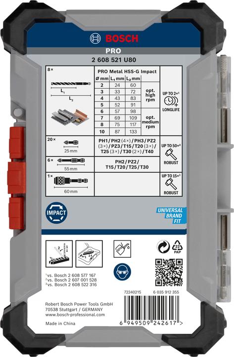 Actual product image Bosch Professional Zubehör PRO Impact screwdriver bits and metal drill bits mixed set, 35 pcs.