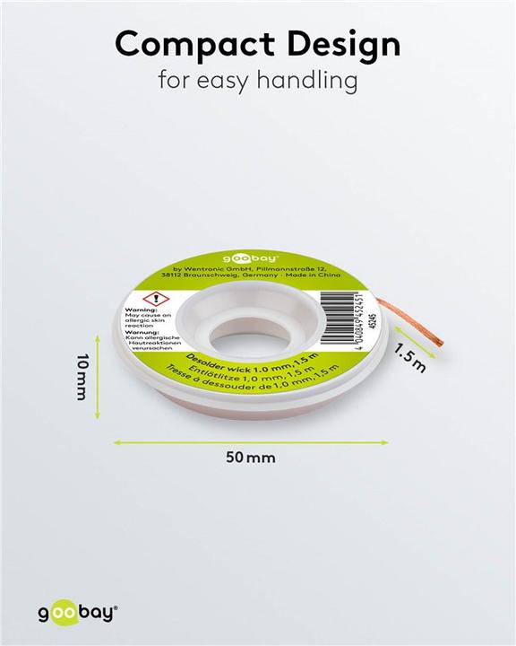Actual product image Goobay Desoldering wire (desoldering litz)