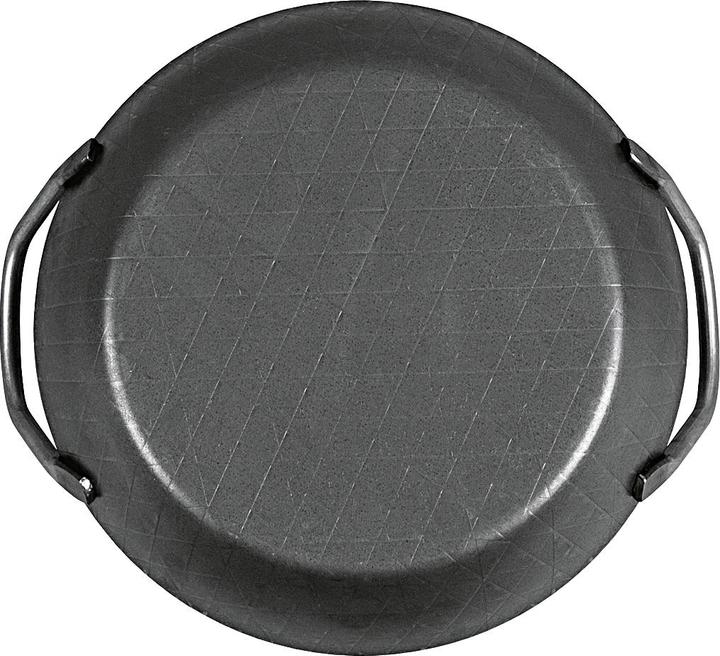 Turk Serving pan wrought iron with 2 handles Ø24cm with extra high edge black (24 cm, Pan set + pot set, Iron)