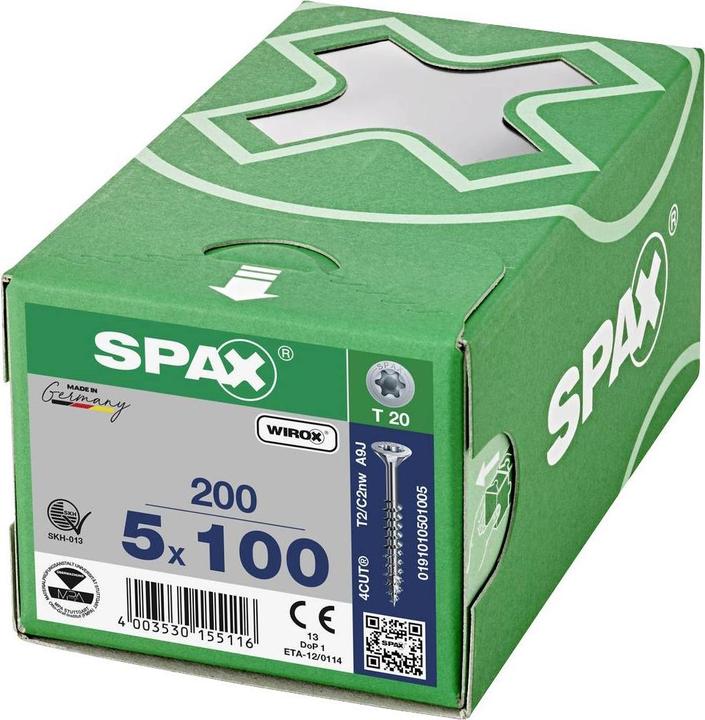 Produktbild Spax Spanplattenschrauben SK T20 5,0x100 mm (200 Schrauben pro Stück)