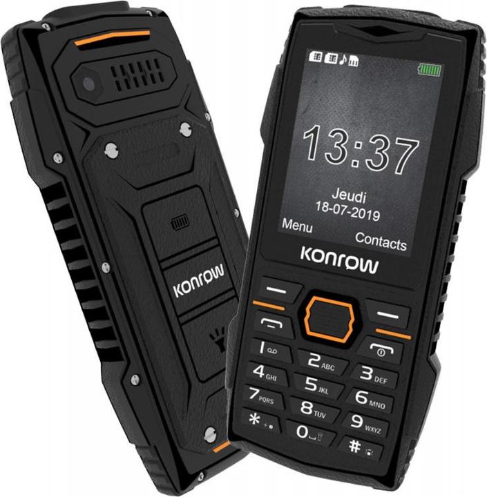 Produktbild Konrow Stone Plus - Téléphone Antichoc Certifié IP68 - 2.4" - Double Sim - Noir (2.40", 2G)