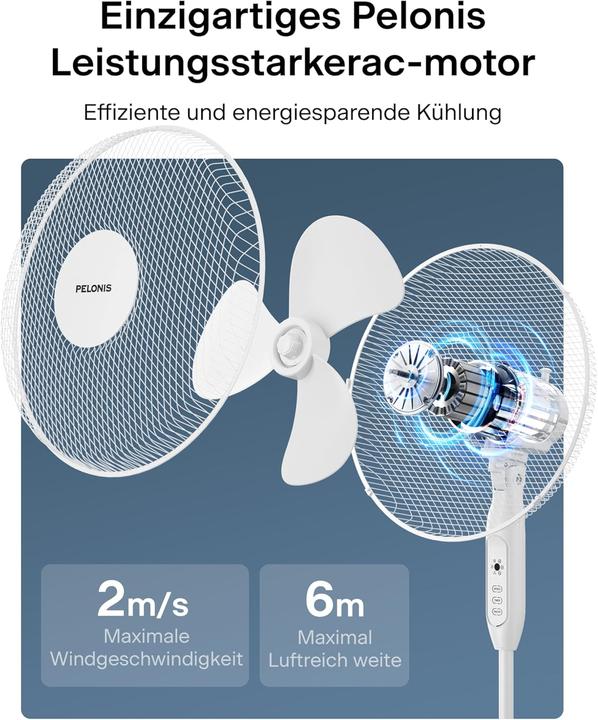 Actual product image Pelonis Standventilator FS40-16JRA mit Fernbedienung und Timerfunktion (43 dB)