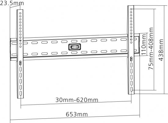 Productafbeelding equip Muurbeugel /50kg 1TFT vast (Muur, 70", 40 kg)