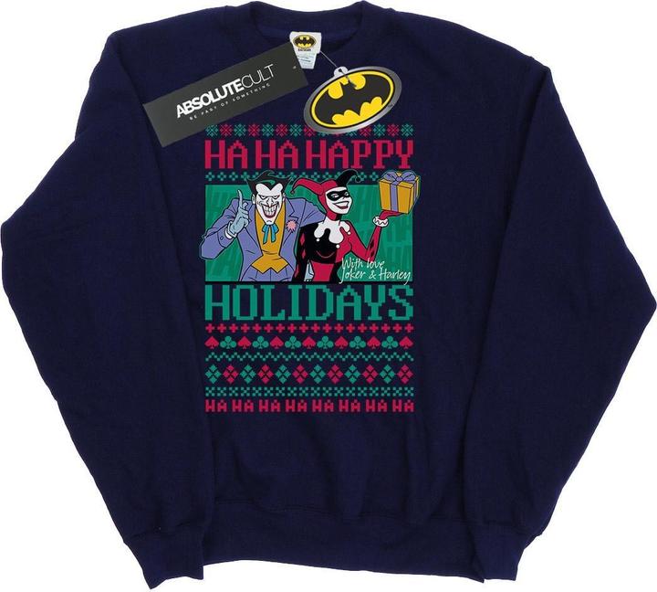 Joker und Harley Quinn Ha Ha Frohe Feiertage Baumwolle Sweatshirt