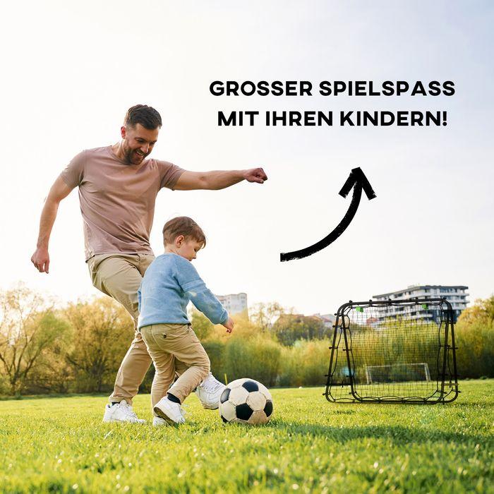 Immagine prodotto Swisshandel24 Fussball Rebounder Kickback Tor Rückprallwand Netz beidseitiger Rückprall, schwarz