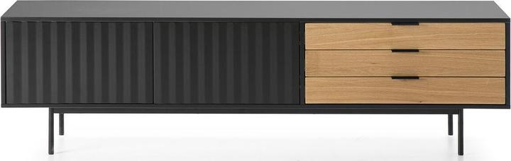 Image du produit Teulat Buffet Sierra noir/chêne 180 x 52 cm